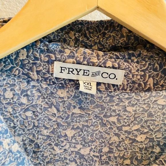 Frye & Co Floral Button down ruffle peplum shirt - Picture 3 of 4